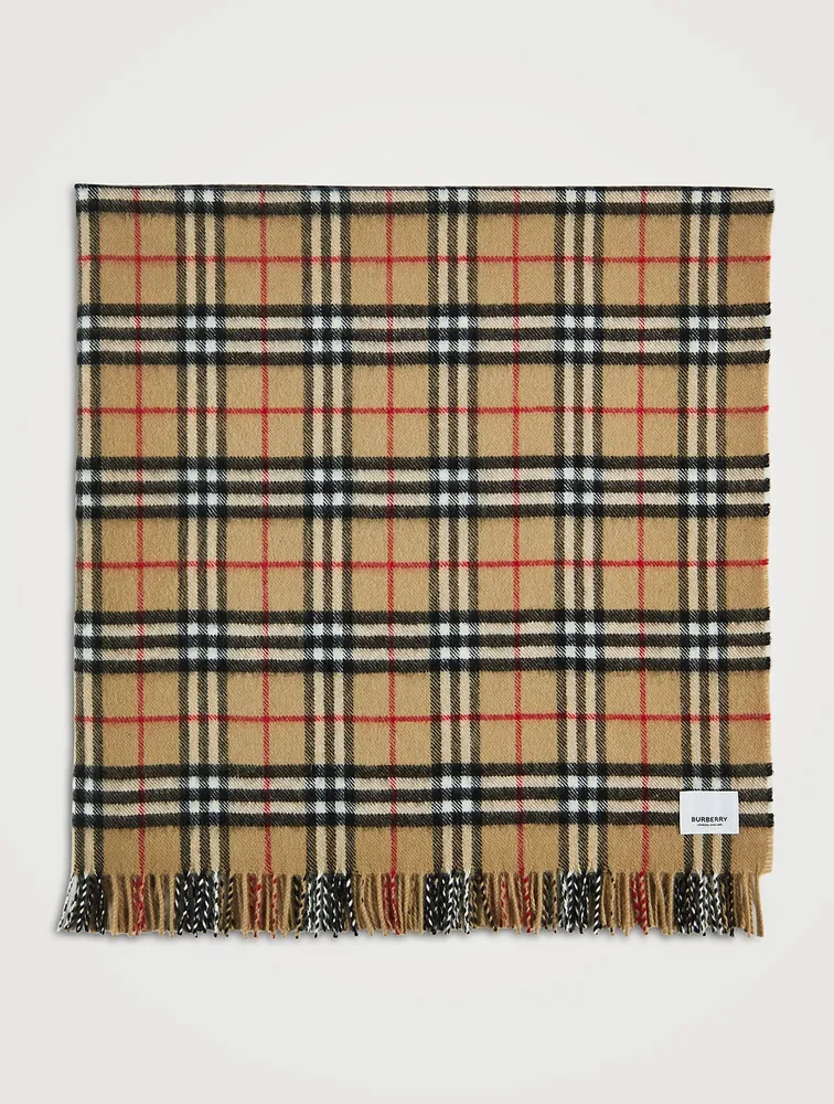 Check Cashmere Baby Blanket