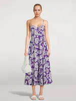 Verlaine Bustier Poplin Midi Dress Floral Print