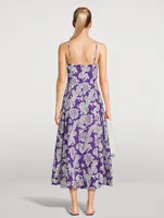 Verlaine Bustier Poplin Midi Dress Floral Print