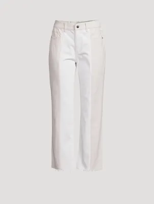 Patti Two-Tone High-Rise Straight Jeans