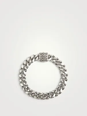 11MM Silver Curb Chain Bracelet