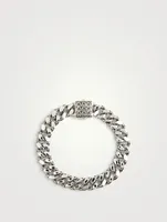 11MM Silver Curb Chain Bracelet