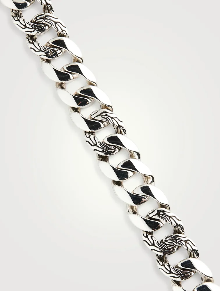 14MM Silver Curb Chain Necklace