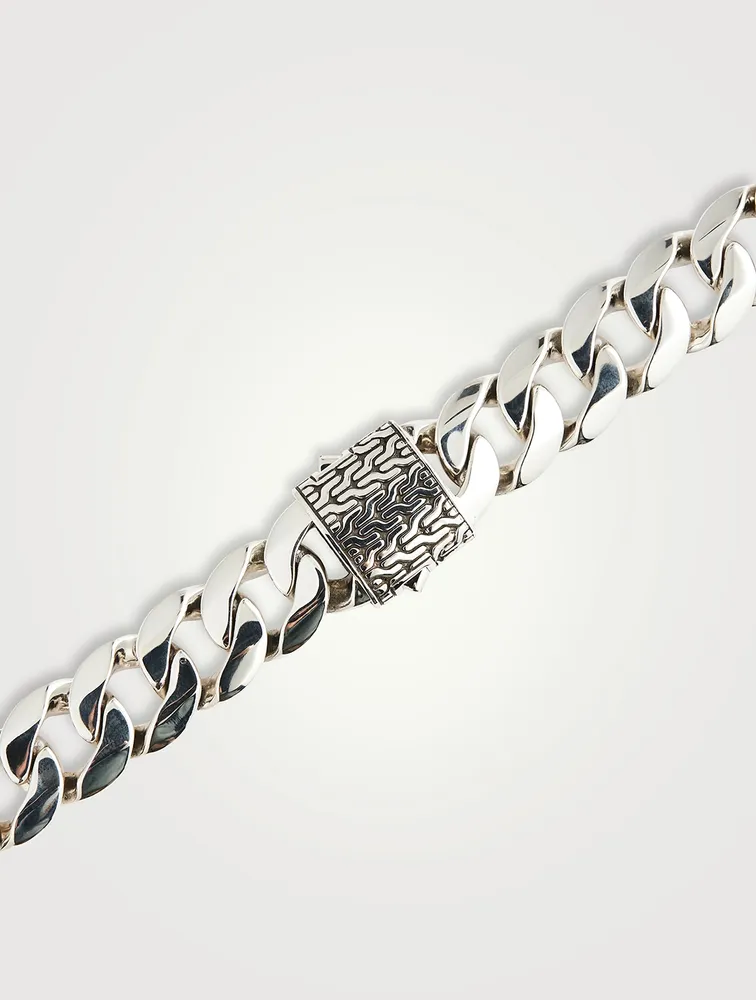 14MM Silver Curb Chain Necklace