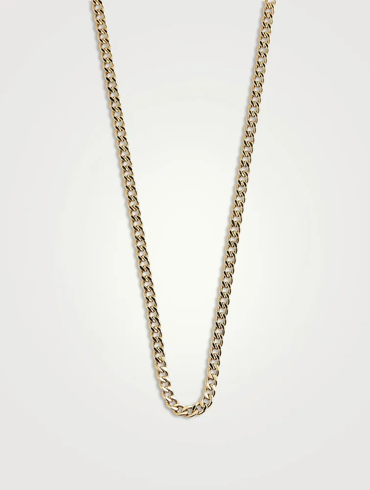 3.6MM Gold Curb Chain Necklace