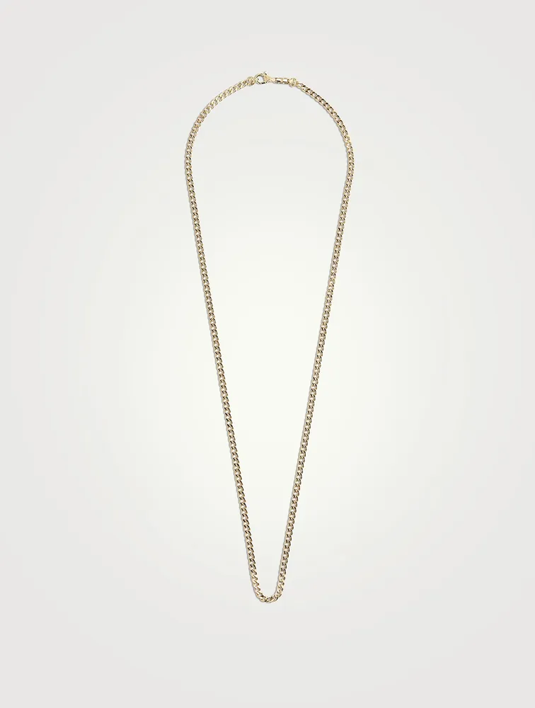 3.6MM Gold Curb Chain Necklace