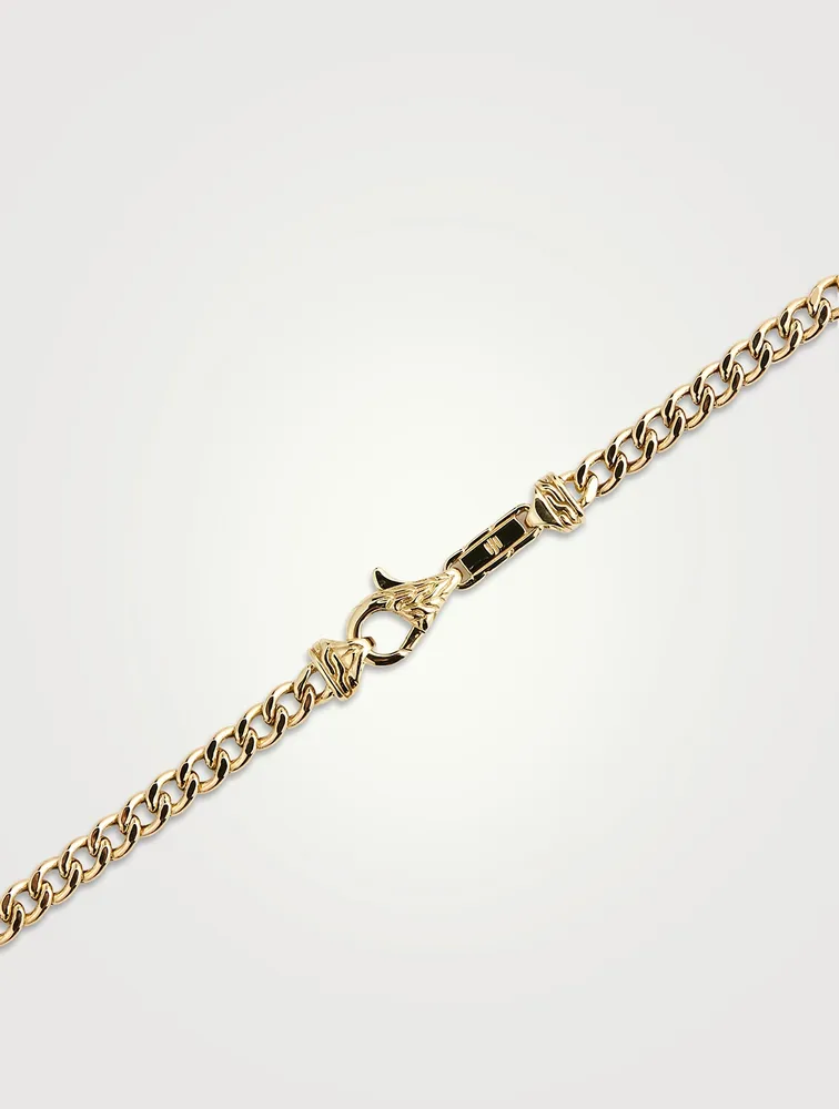 3.6MM Gold Curb Chain Necklace