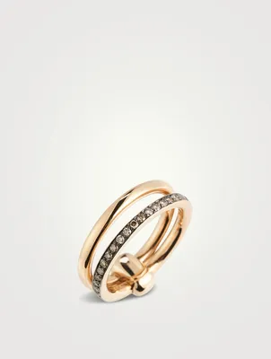 Together 18K Rose Gold Ring With Brown Diamonds