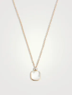 Nudo Classic Pendant Necklace With White Topaz, Mother-Of-Pearl And Diamonds