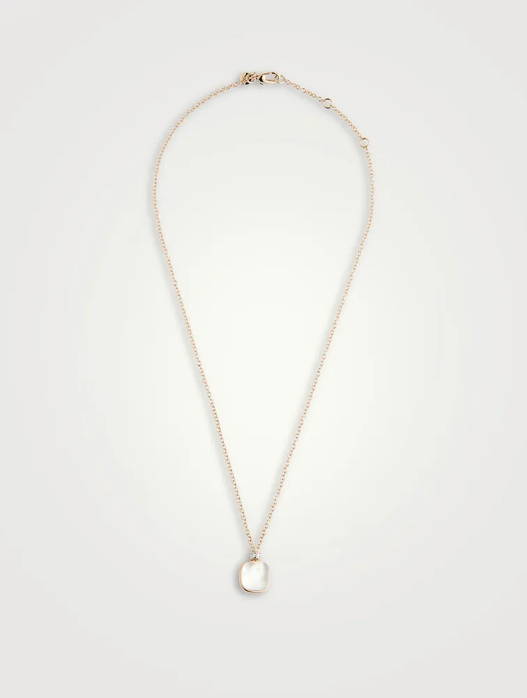 Nudo Classic Pendant Necklace With White Topaz, Mother-Of-Pearl And Diamonds