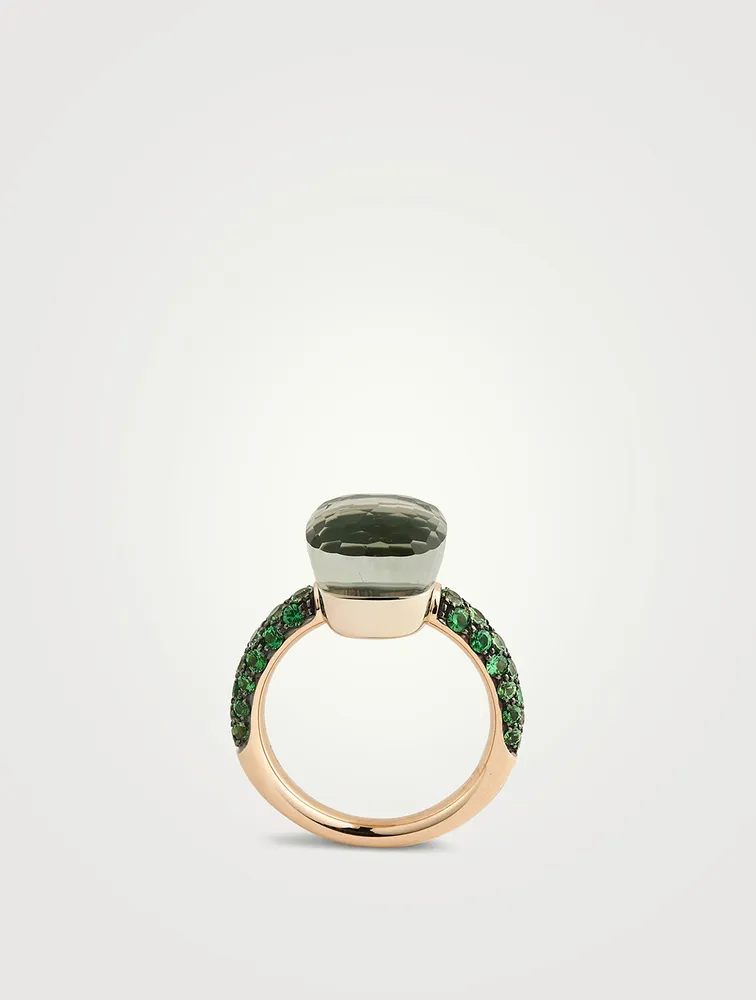 Nudo Classic Ring With Prasiolite, Malachite And Tsavorite
