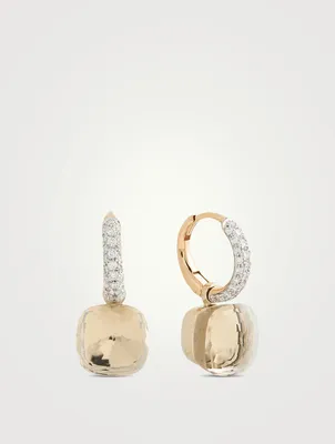 Nudo Earrings With White Topaz And Diamonds