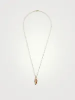 CH2 18K Gold Double Dipped Pendant Necklace With Clear Quartz