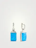 CH2 18K White Gold Tablet Twister Earrings With Clear Quartz And Diamonds