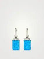 CH2 18K White Gold Tablet Twister Earrings With Clear Quartz And Diamonds