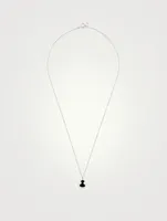 Petite Wulu 18K White Gold Necklace With Onyx And Diamonds