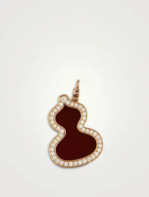 Wulu 18K Rose Gold Pendant With Red Agate And Diamonds