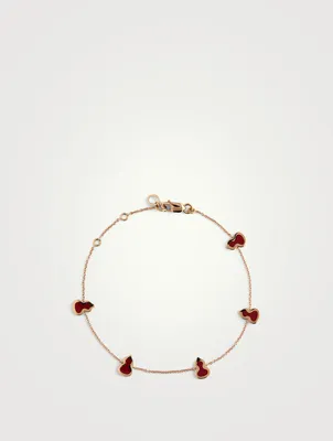 Wulu 18K Rose Gold Sautoir Bracelet With Red Enamel