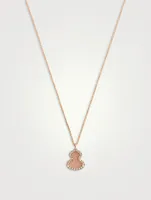 Petite Wulu 18K Rose Gold Necklace With Pink Opal And Diamonds