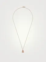 Petite Wulu 18K Rose Gold Necklace With Pink Opal And Diamonds