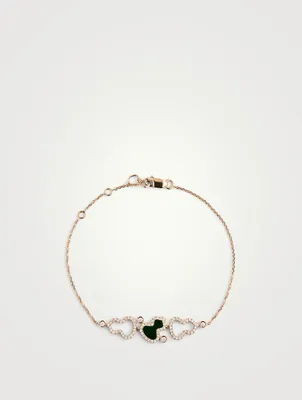 Wulu 18K Rose Gold Bracelet With Jade And Diamonds