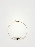 Wulu 18K Rose Gold Bracelet With Jade And Diamonds