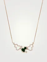 Wulu 18K Rose Gold Necklace With Jade And Diamonds