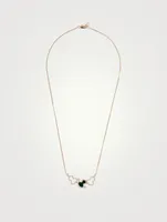 Wulu 18K Rose Gold Necklace With Jade And Diamonds