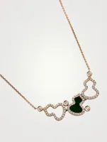 Wulu 18K Rose Gold Necklace With Jade And Diamonds