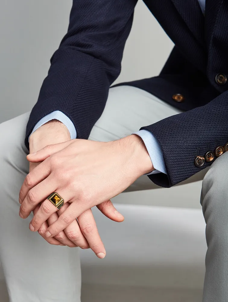 Buick 14K Gold Tiger Eye Ring