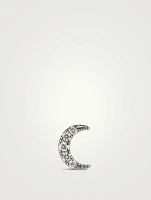 Baby 14K White Gold Diamond Moon Stud Earring