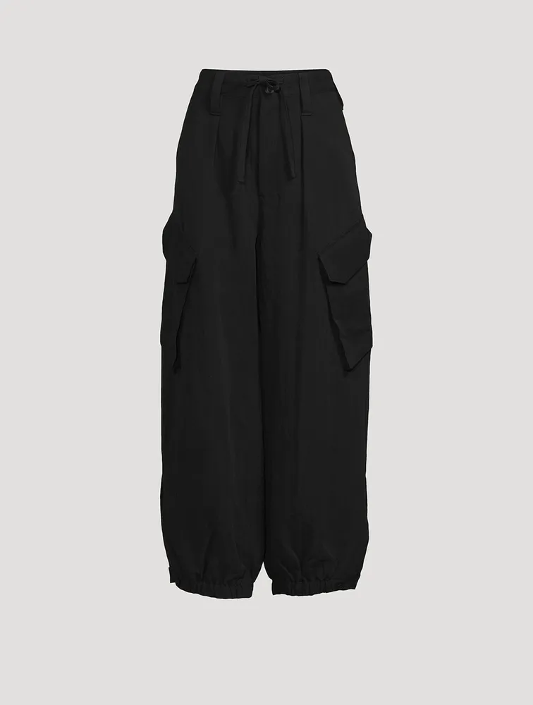 Crinkled Twill Cargo Pants