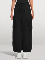Crinkled Twill Cargo Pants