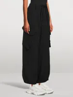 Crinkled Twill Cargo Pants