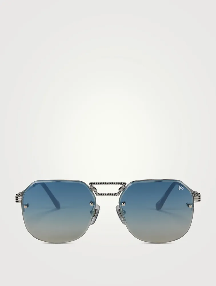 CEO Bevel Drill Mount Aviator Sunglasses