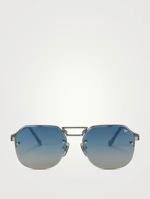 CEO Bevel Drill Mount Aviator Sunglasses