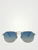 CEO Bevel Drill Mount Aviator Sunglasses