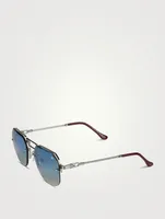 CEO Bevel Drill Mount Aviator Sunglasses
