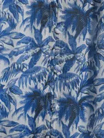 Myla Silk Blouse Palm Toile Print