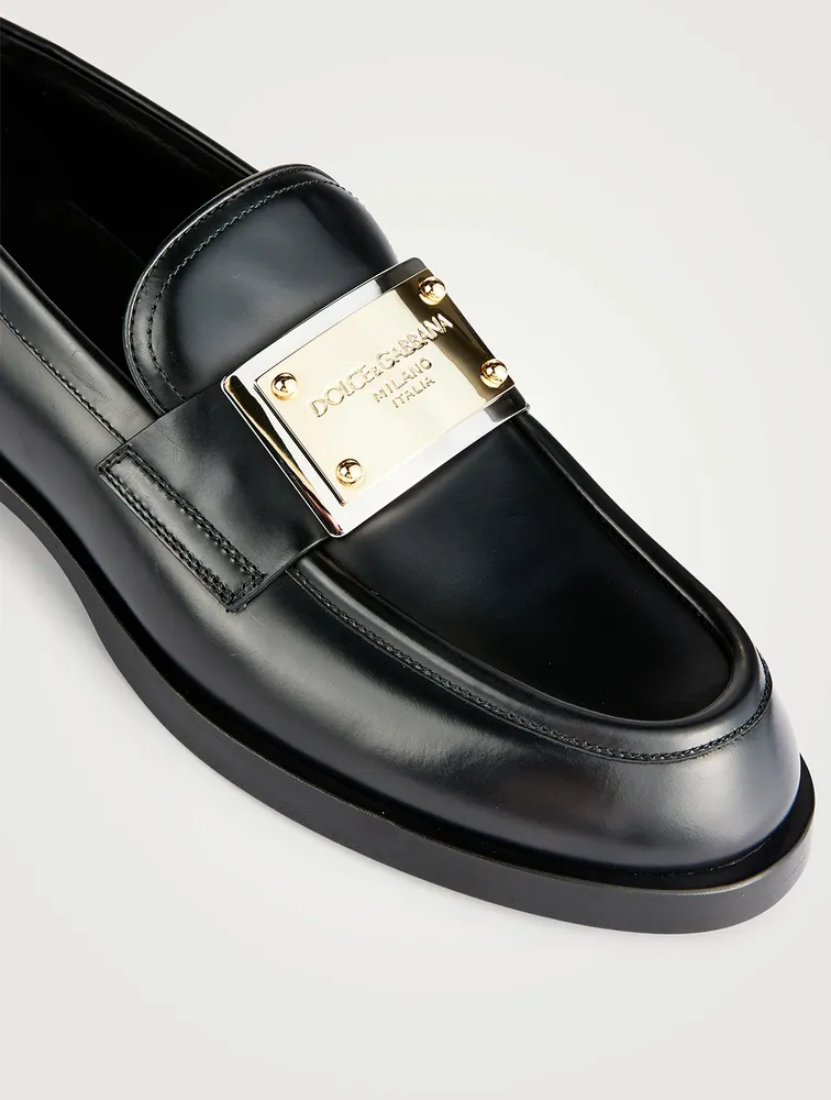 Brushed Leather Loafers