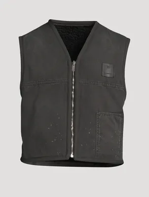 Reversible Vest With Shearling Effect