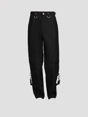 Wool Two-in-One Detachable Pants With Suspenders