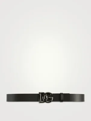 Leather Belt With DG Logo Buckle