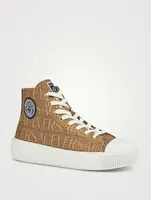 Greca Canvas High-Top Sneakers Versace Allover Print