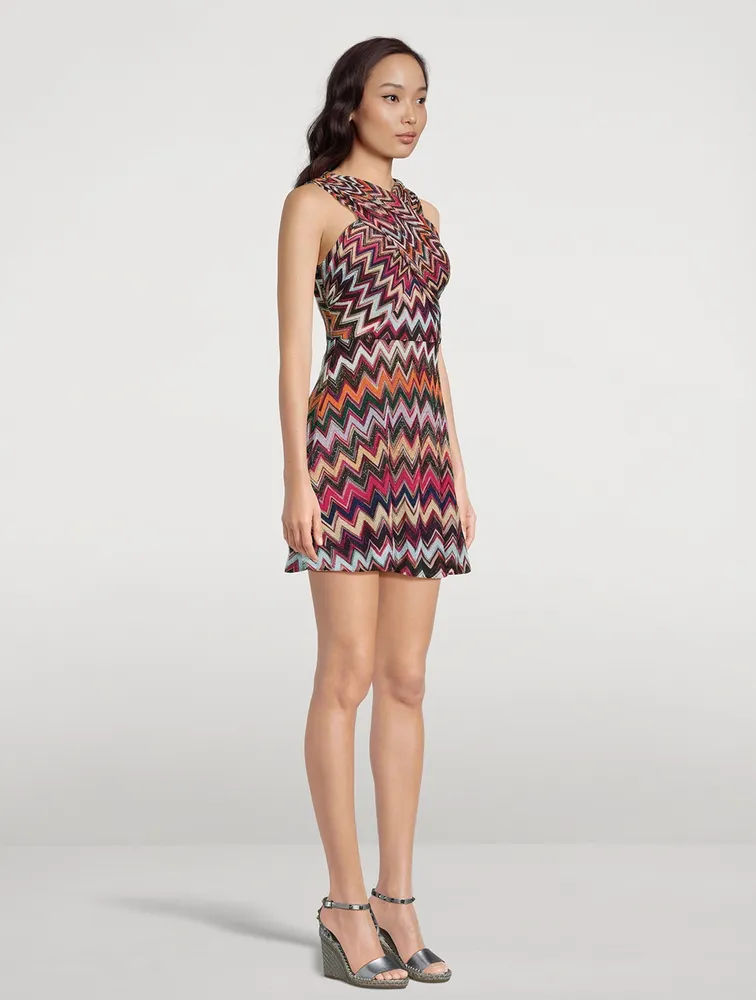 Lamé Printed Mini Dress