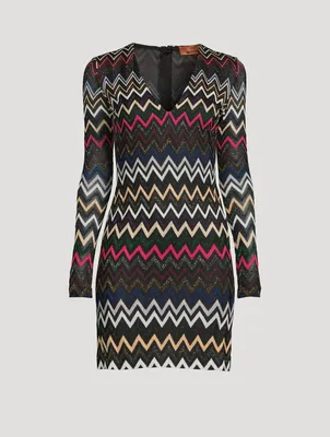 Long Sleeve Lamé Mini Dress