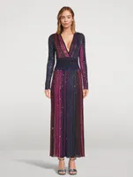 Rainbow Sequin V-Neck Dress