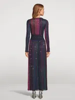 Rainbow Sequin V-Neck Dress