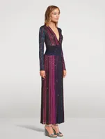 Rainbow Sequin V-Neck Dress