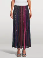 Rainbow Sequin Pleated Skirt